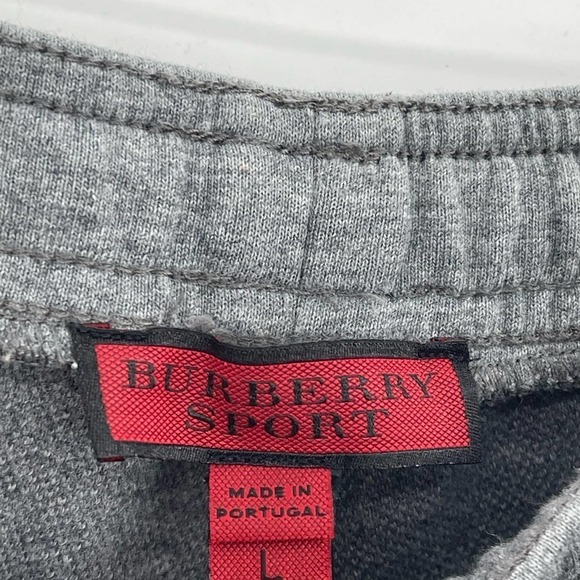 Burberry Sports Perforated Logo Stripped Jersey Sweatpants In Grey Size L - Picture 6 of 7